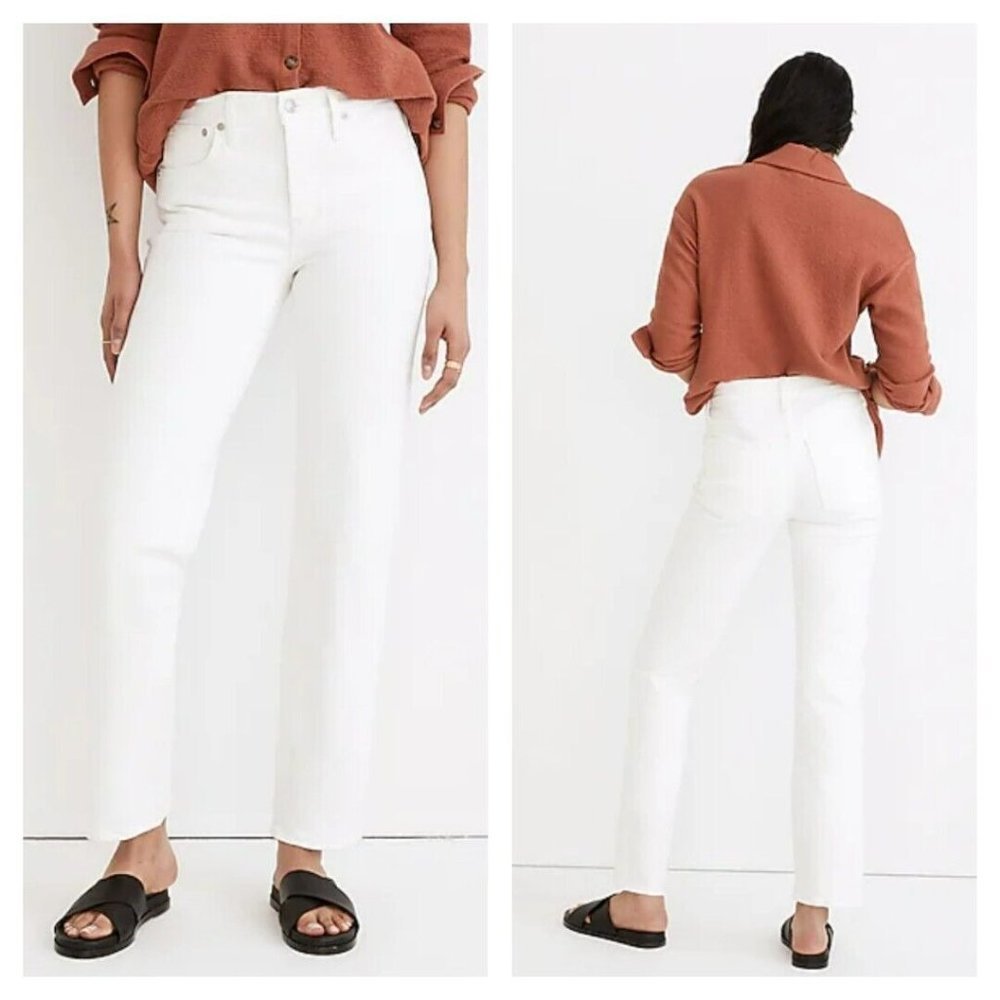 Madewell The Mid-Rise Perfect Vintage Straight Jean Tile White Size 28 New NWT